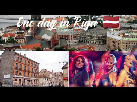 One day in Riga, Latvia. Walking around different parts of the city in the day and night. 4K