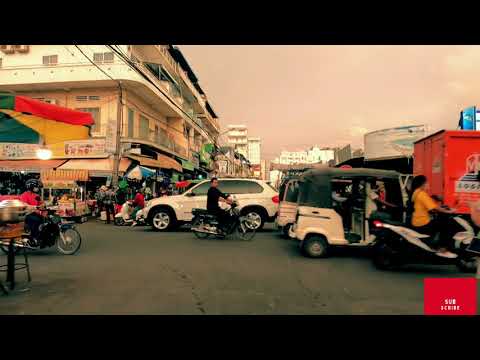 Night (Russian) Market Toul tom poung Phnom Penh - Cambodia Bike Tour 4K