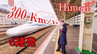 Shinkansen passing at high speed (Himeji) / Japan Trip 2024