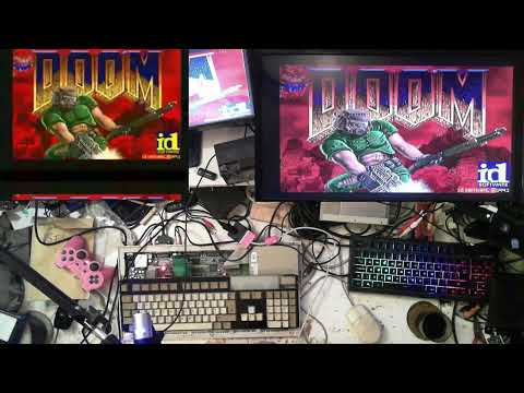 Will it run Doom? - Commodore Amiga 1200, TerribleFire TF1230, and multiple screens...
