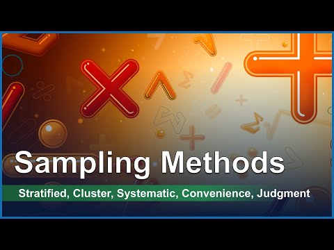 Sampling Methods for Statistics - Stratified, Cluster, Systematic, Convenience, Judgment (Week 12C)