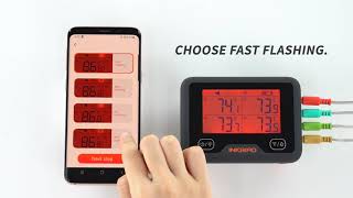 Grilovací teploměr Inkbird IBBQ-4BW, WiFi 2,4 Ghz +Bluetooth do 50m, 4 drátové sondy