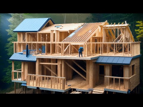 Man Spent 1 Year Building a Huge 2-Storey House