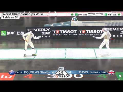 2018 244 T64 23 M F Individual Wuxi World Championships GREEN DAVIS GBR vs DOUGLAS AUS