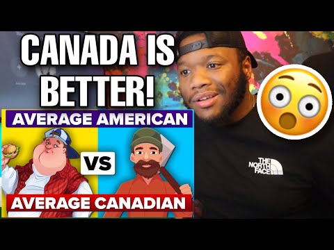 AMERICAN REACTS TO Average American vs Average Canadian - How Do WE Compare? People Comparison