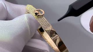 Hermes Diamond bracelet open way, details.