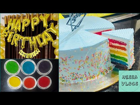 Rainbow Cake at Home | 4th Birthday party special vlog | Birthday vlog part 2
