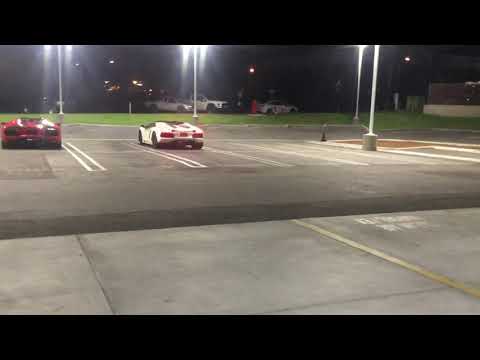 Aventador leaves parking lot of Lamborghini Newport Beach