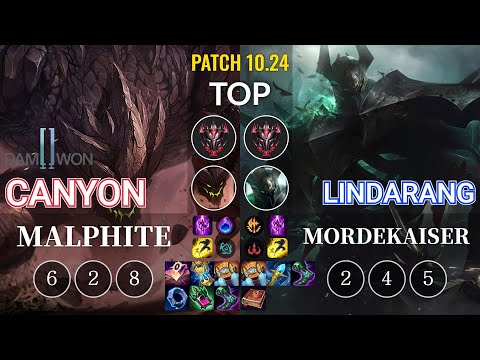 DWG Canyon Malphite vs Lindarang Mordekaiser Top - KR Patch 10.24