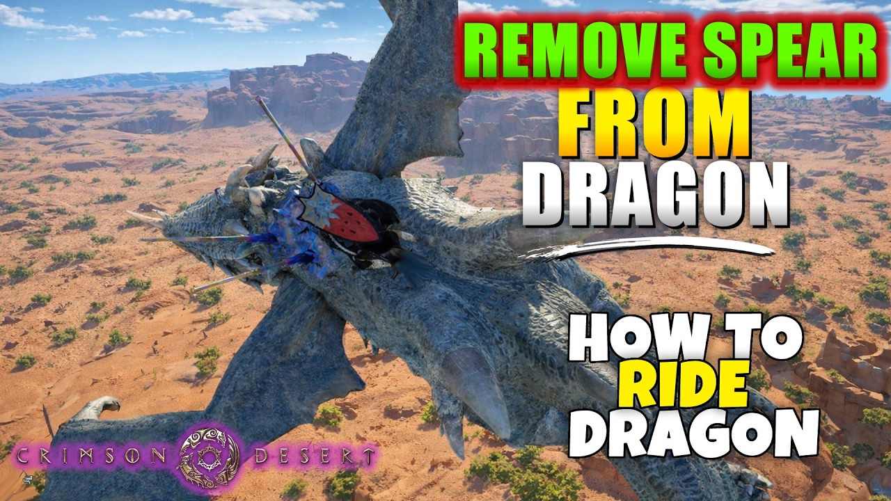 Crimson Desert How to Climb Up the Dragon's Back EASY WAY Remove Spear from Dragon Shackles of Fate
