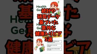 「科学で証明！日常でできる意外な健康トリビア5選」「数字でわかる…今日から試せる健康習慣5つ」「思わず“へぇー”と言いたくなる健康の豆知識5選」知って得する#健康#健康習慣#統計#雑学#トリビア