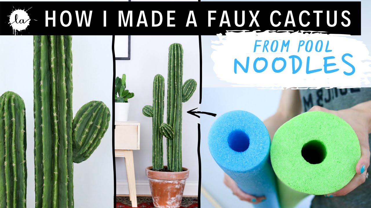 DIY big cactus plant tutorial USING POOL NOODLES