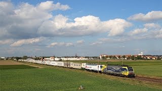 preview picture of video 'Lokomotion 189 912 und Express Rail 189 845 mit dem Ekol-Zug bei Bobenheim-Roxheim'