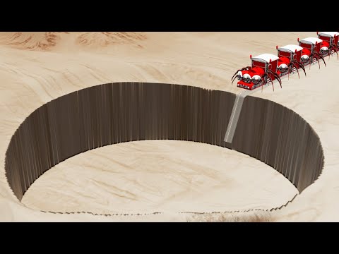 Choo Choo Charles Train Triple Head Vs Impossible Giant Pit Rail Tracks Crossing - BeamNG.Drive