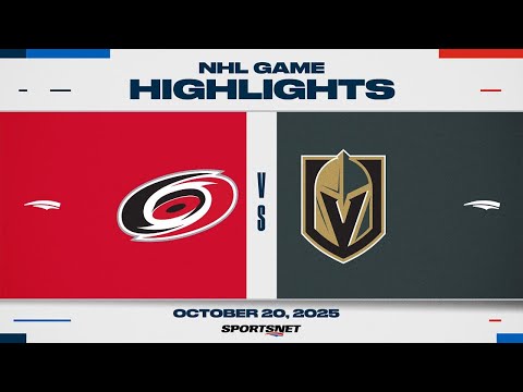 NHL Highlights | Hurricanes vs. Golden Knights - October 20, 2025