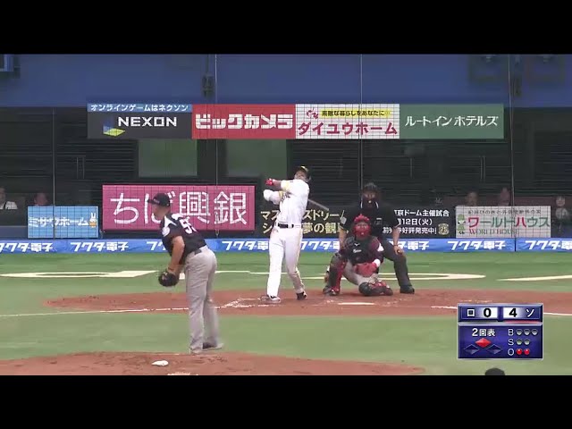 【2回表】「右の」強打者級!? ホークス・柳田 逆方向へ「怪物的」な一発 2016/5/28 M-H