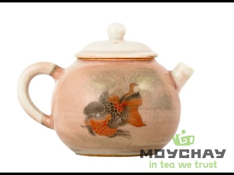 Teapot # 33839, wood firing, hand painting, ceramic, Dehua, 155 ml.