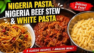 Easy Nigerian Beef Stew Recipe Served with White Pasta#trendfood #trending #quickmeals 
