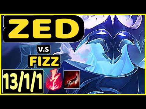 KASHTELAN (ZED) vs FIZZ - 13/1/1 KDA MID GAMEPLAY - EUW Ranked GRANDMASTER