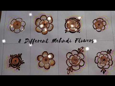 How To: 8 Different Mehndi Flowers || 8 Different henna Flowers For Beginners || Henna_By_Maimuna