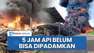 Kebakaran Hebat Gudang Penyimpanan Ban di Cianjur, 5 Jam Si Jago Merah Belum Bisa Dipadamkan