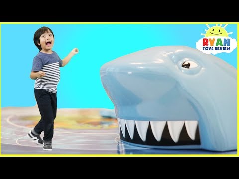 Shark Chase Family Fun Board Games for Kids with Eggs Surprise Toys Opening