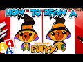 How To Draw A Halloween Puppy Witch