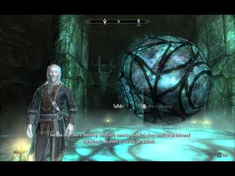Whatever Tolfdir just showed me looks cool. (Skyrim)