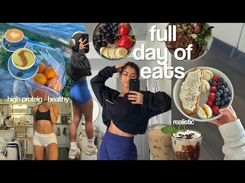 what I eat in a day 🫐 | leg workout, *realistic* high protein healthy meals + supplements 