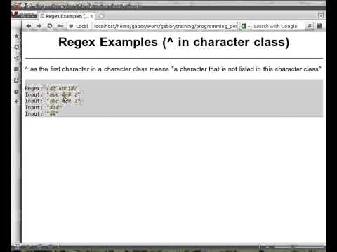 Beginner Perl Maven tutorial: 8.8 - negated character class