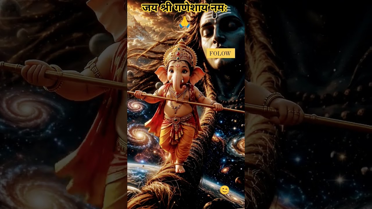 बाल गणेश जी का अद्भुत दिव्य रूप 🙏❤️ | भगवान शिव के साथ चमत्कारी दर्शन | #shorts #ganesh #mahadev
