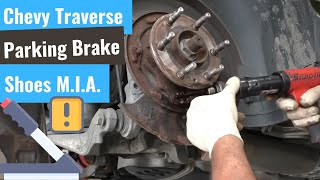 Chevy Traverse: Parking Brake Shoes Actuators Froze Solid - Missing Friction Material