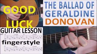THE BALLAD OF GERALDINE - DONOVAN fingerstyle GUITAR LESSON