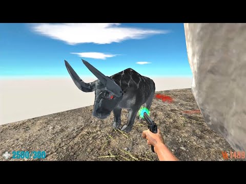 Pistol Gun versus Vicious Enemies. Fps Perspective! Animal Revolt Battle Simulator
