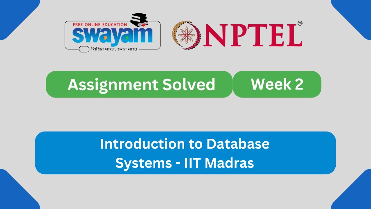 Introduction to Database Systems Week 2 || NPTEL ANSWERS 2026 #nptel #nptel2026 #myswayam