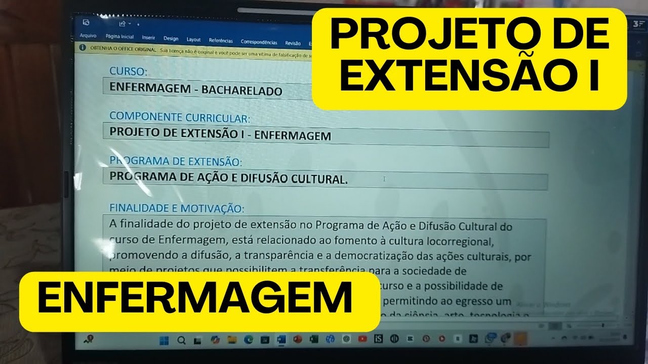 PROJETO DE EXTENSÃO- ENFERMAGEM