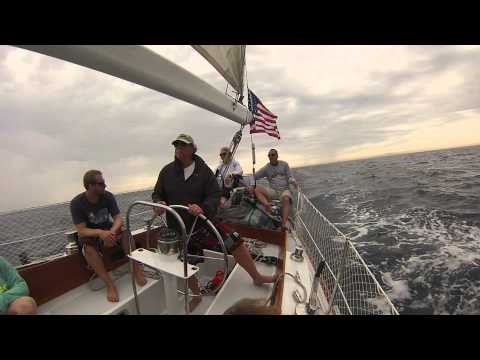 Sailing from Catalina on a Cal 40