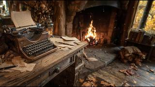✒️Becoming the Writer | Cozy Cabin Hideout (Typewriter & Fireplace Ambience)