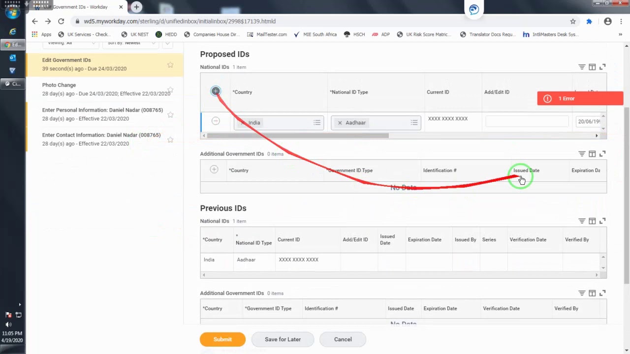 How do I upload a document to Workday?