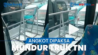 Viral Video Angkot Sukabumi Nekat Lawan Arah saat Terobos Macet, Diadang Truk TNI Dipaksa Mundur
