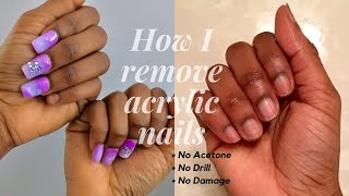 How to properly remove acrylic nails at home | No Acetone and No Damage| GwenDoll