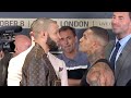 CHRIS EUBANK JR AND CONOR BENN HAVE TENSE FIRST FACE OFF AS BOTH LOOK TO SETTLE FAMILY FEUD