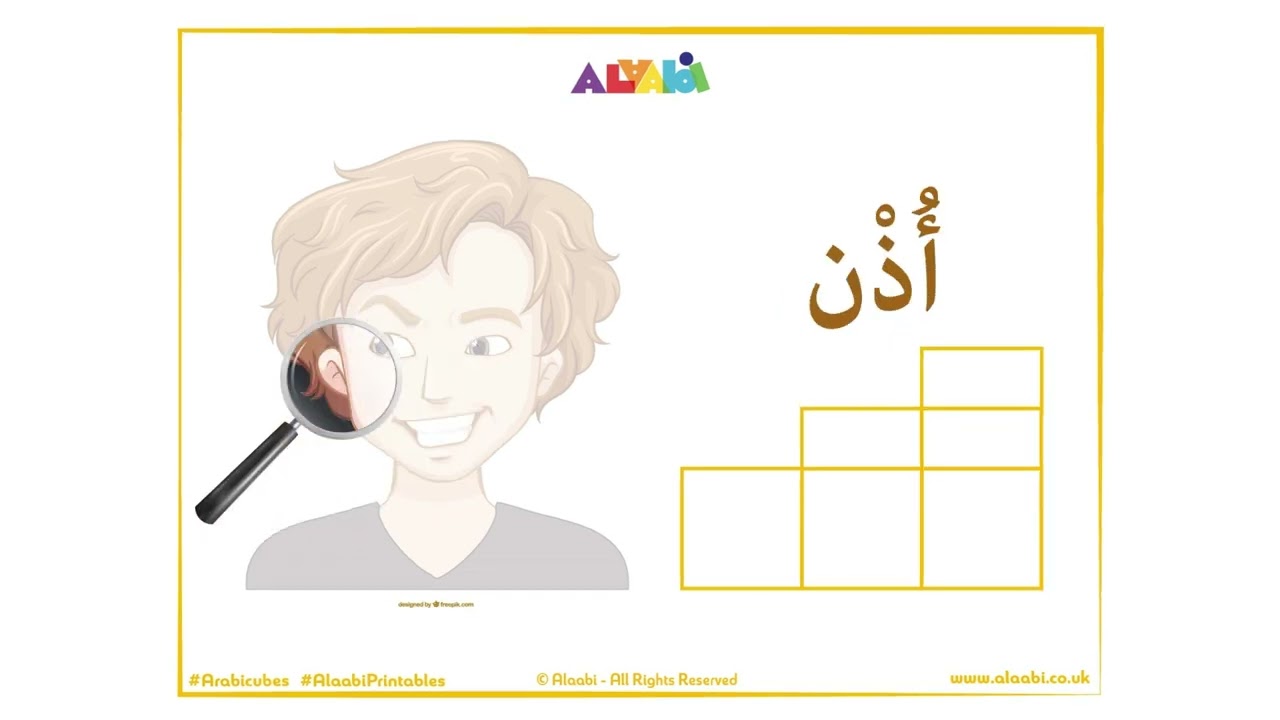 Alaabi Printables - My First Arabic Words: The Face Parts