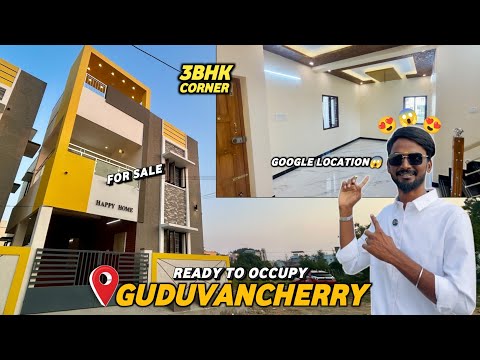 North Facing😱Corner House for sale in Guduvancherry Chennai😍Ready to Occupy🏡Semi-Furnished 3BHK💥