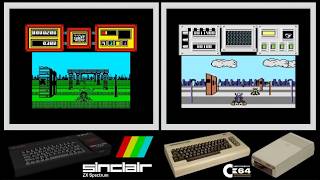 ZX Spectrum vs C64 : FUTURE BIKE SIMULATOR (Side by side comparison)