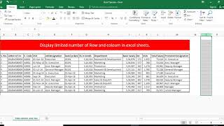 Display limited number of Rows & Columns in Excel Sheet