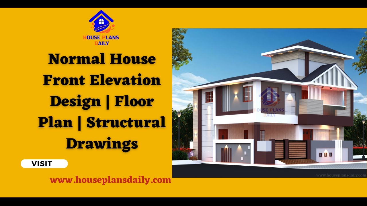 Normal House Front Elevation Design | Floor Plans | Structural Drawings