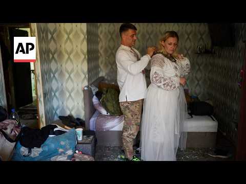 Ukraine couple gets married after Russian strike destroys home on wedding eve