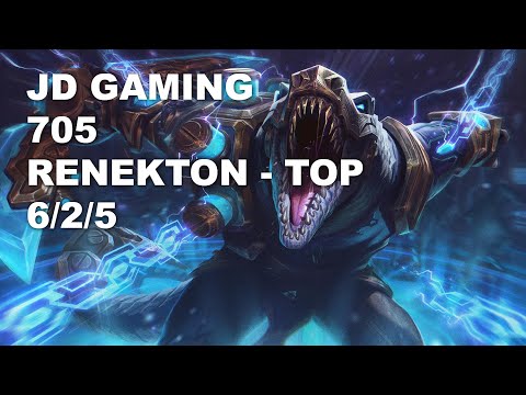 JD Gaming 705 Top Renekton vs Sett - KR Challenger Patch 10.8