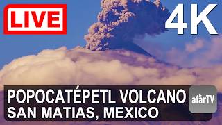 🔴 Live Now: 24/7 Erupting Popocatépetl Volcano from San Matias Tlalancaleca Mexico in 4K Ultra HD live webcam